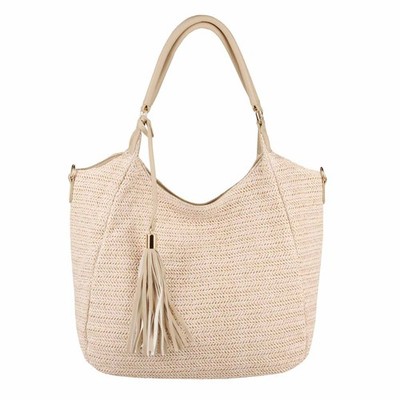 LADIES' BAG HOBO BAG SHOPPER BEACH SHOULDER BAG BRAIDED CROCHET STRAW PATTERN