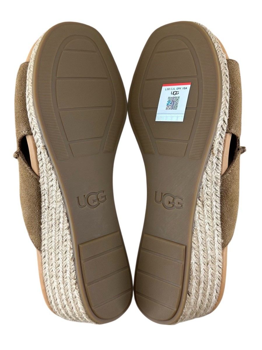 UGG Women's Taia Wedge Heel Sandals Slide Brown Size 9 | eBay