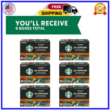 60 Starbucks 2X Caffeine Medium Roast K-Cup Coffee Pods for Keurig Brewers