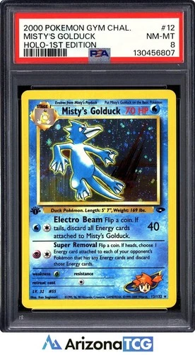 Pokemon 2000 Misty's Golduck 12/132 Holo 1st Edition Gym Challenge PSA 8