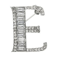 Buchstaben Broschen Anstecknadeln, Buchstabe E Initiale Strass Brosche, Silber