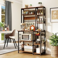 Microwave Cart 9 Tier Baker's Rack Power Outlets
