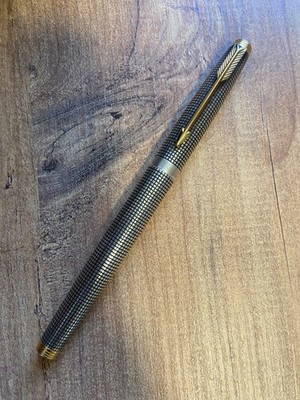 parker 75 Füllfederhalter sterling silver 14K-F Feder gutem Zustand
