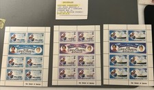 1981 Seszele Królewski ślub książę Karol i lady Diana—3 arkusze OKAZ