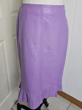 Vintage Midi Skirt Soft Leather Lavendar Holt Renfrew