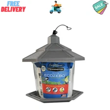 Pennington Earth Smart, Gray Plastic, Hopper Wild Bird Feeder, 2.5 lb. Capacity