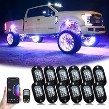 LED Rock Lights, 180 LEDs Lights with Phone App/Remote Control  12 Pods RGB