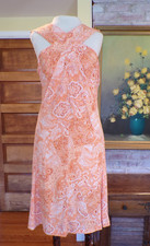 MICHAEL Michael Kors Arabesque Orange/White Paisley Print Dress Size XL