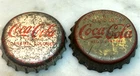 Vintage Pair of 2 Different COCA COLA Bottle CAPS Slightly used Cork lined Coke