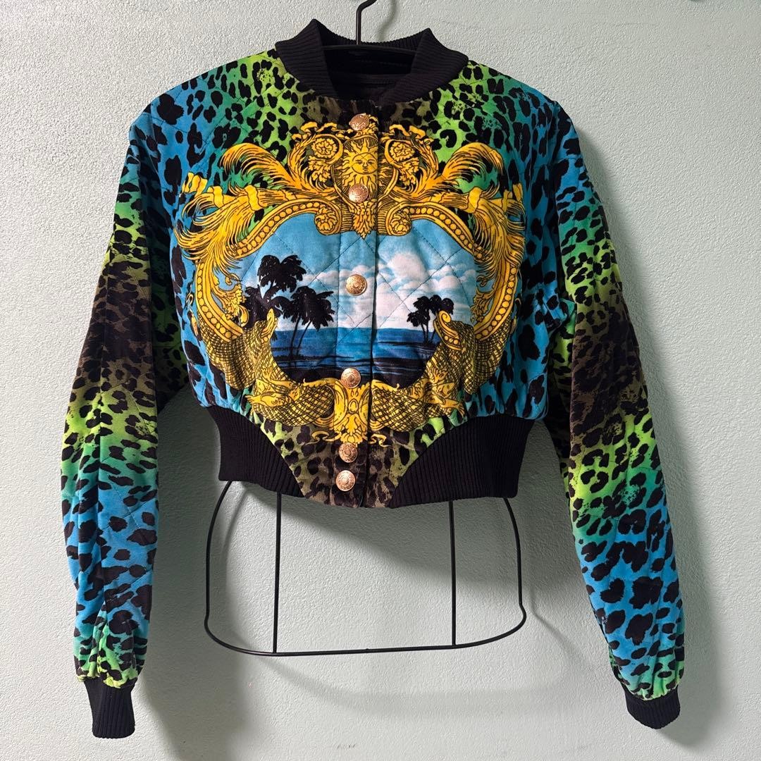 USED H&M VERSACE COLLABORATION BOMBER JACKET QUILTED VERYGOOD