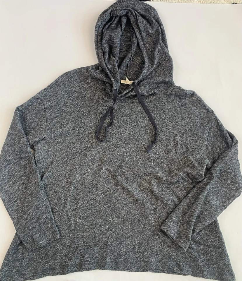 Suéter con capucha gris tweed mezcla de lana y algodón Eileen Fisher para mujer talla S Foto 3 de 4
