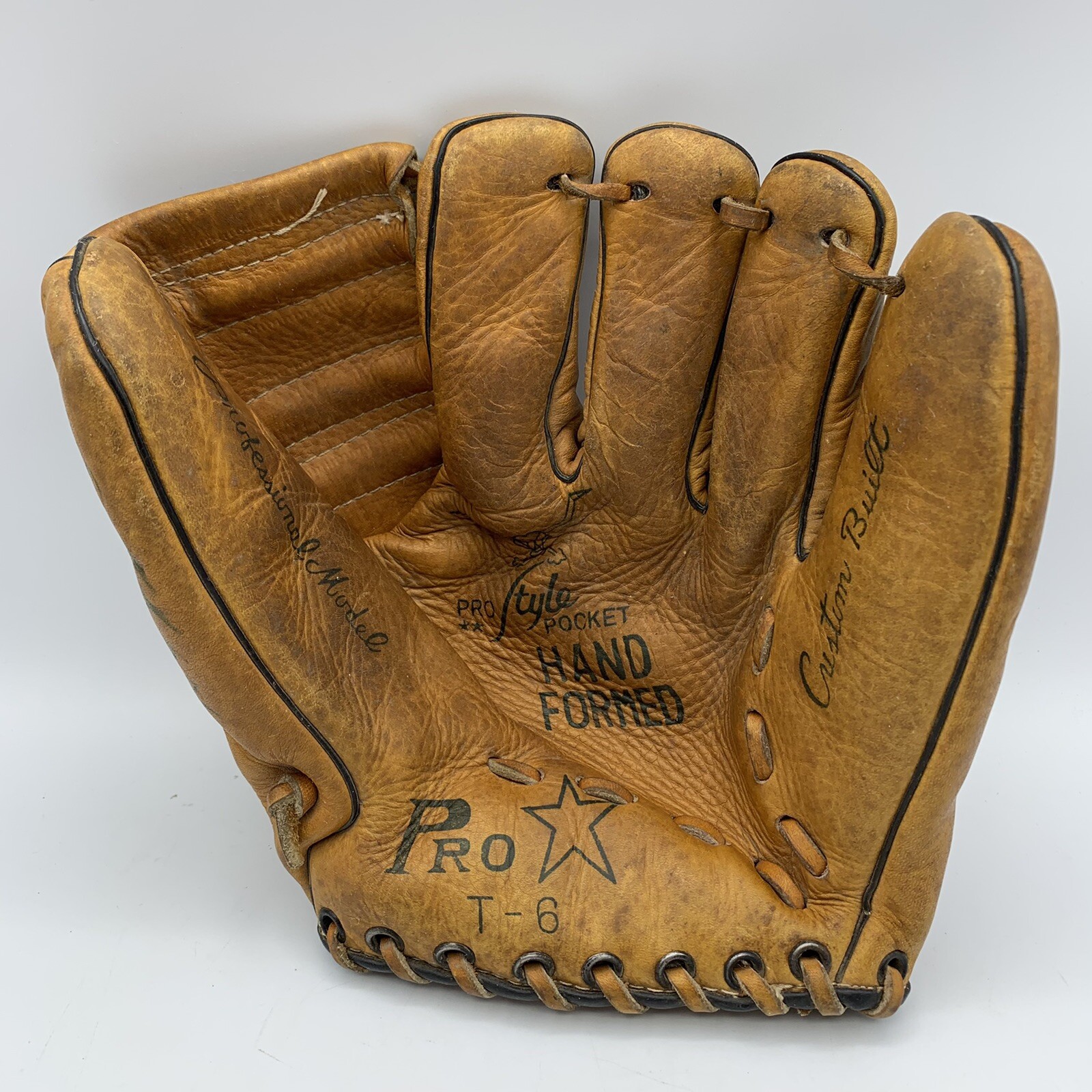 Vintage Japanese Baseball Glove Mitt Pro Star T-6 Made In Japan 9”