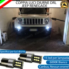 COPPIA LAMPADE DIURNE POSIZIONE DRL 15 LED BAY15D CANBUS JEEP RENEGADE 6000K