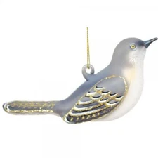 Mockingbird Bird Blown Glass Handcrafted Christmas Ornament NIB Cobane