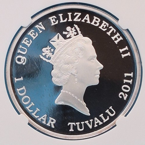 2011 Tuvalu Box Jellyfish Colorized S$1 PF 69 Ultra Cameo - Picture 8 of 8