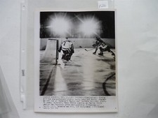 1962 BOB PERREAULT BOSTON GOALIE VS BOB NEVIN ORIGINAL  PHOTO  8 X 10 INCHES 