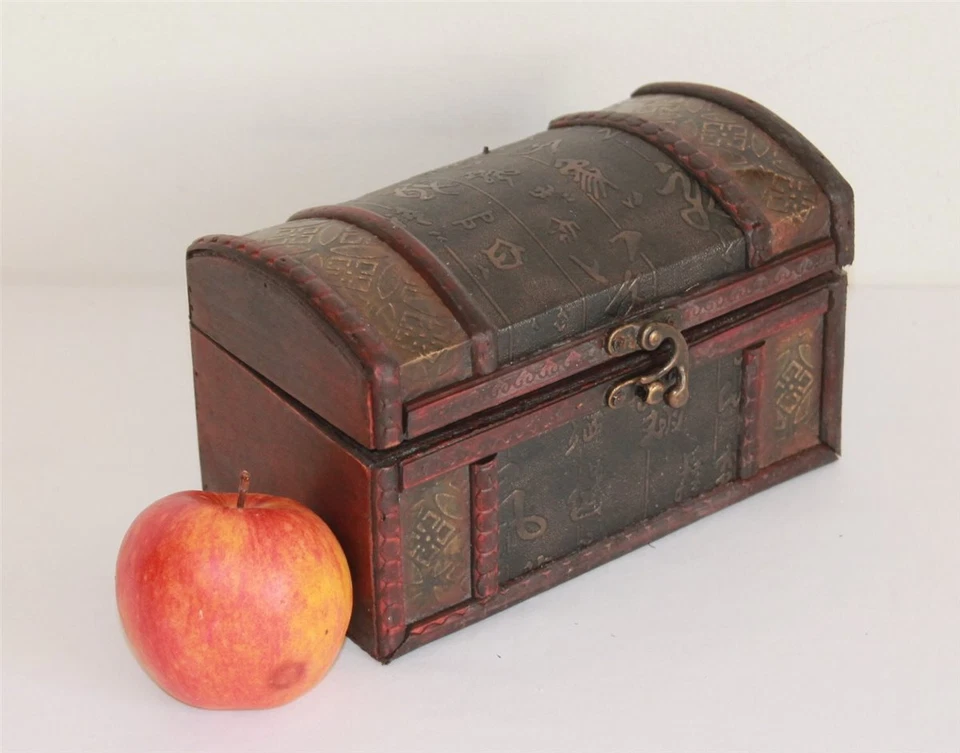 026 Kiste Box Truhe Holz Geldtruhe Schatzkiste Schatztruhe Geschenkebox Asia - Bild 2 von 4