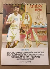 Rare! 1980 Olympic Games Print Calendar 1876-1976 Sperry Univac