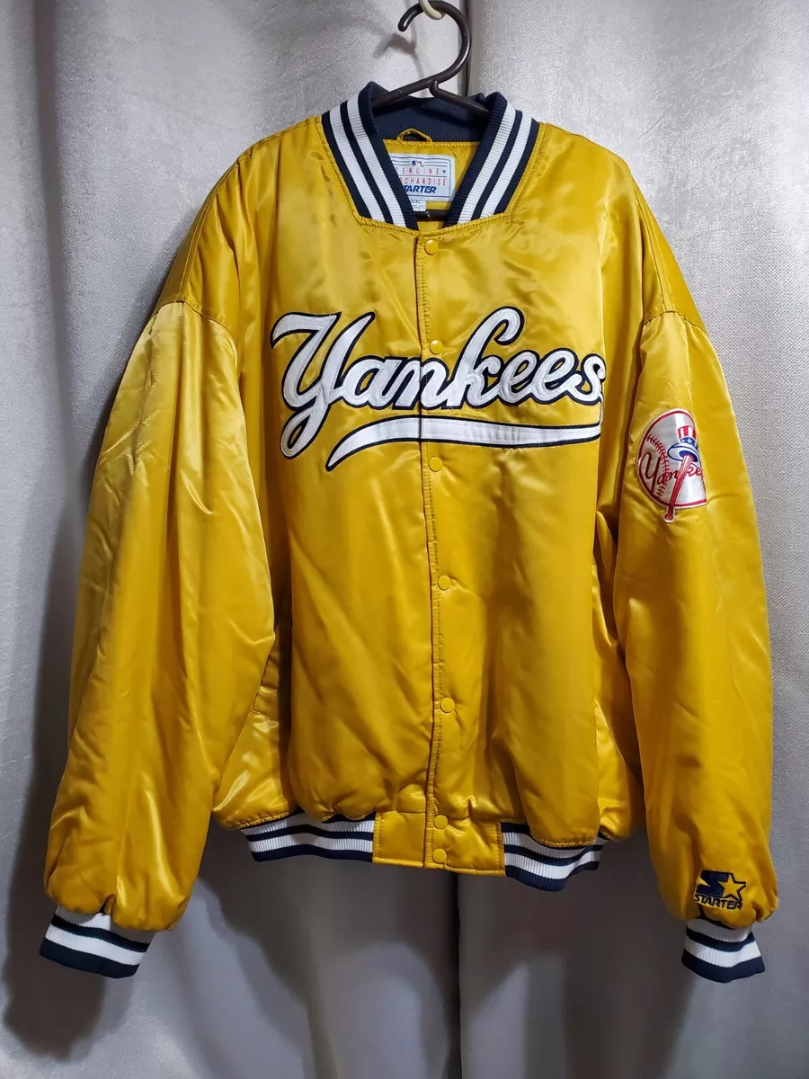 Vintage New York Yankees MLB Starter Men's 4XL Jacket Yellow Gold