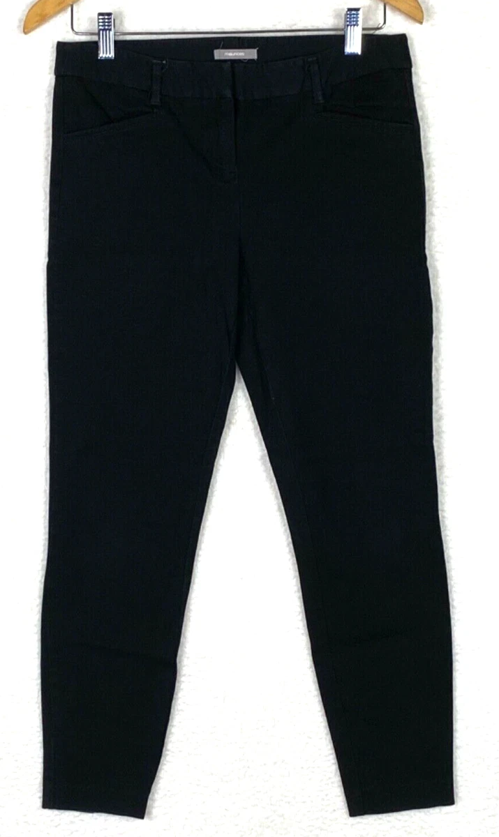 Maurice Work Office Tapered Skinny Leg Dress Pants Size 5 6 Black