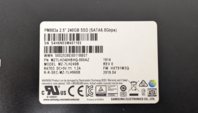 USED, Samsung, MZ7LH240HBHQ-000AZ, 240GB SSD 2.5 INCH SATA PM883a