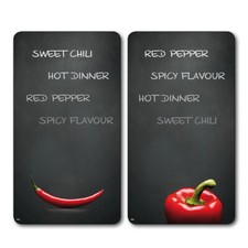 2x KESPER Herd-Abdeckplatte Glas Schneidebrett Ceranfeld-Abdeckung Herdabdeckung