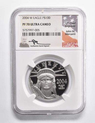 PF70 UCAM 2004-W $100 American Platinum Eagle - Signed - Graded NGC *1030