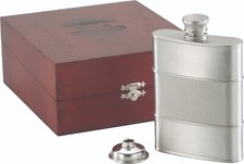 Royal Selangor Pewter Hip Flask 15cl Rose & Crown 0094402G