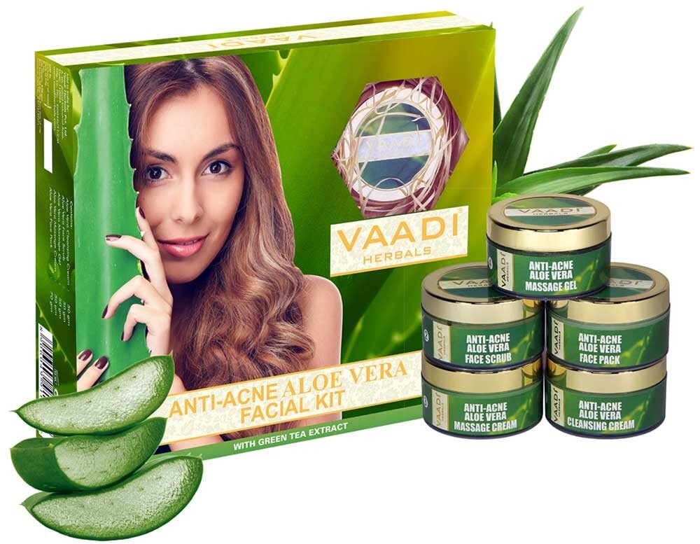 Anti-Akne Aloe Vera Gesichtsset mit Grüntee-Extrakt (270 g)