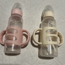 Dr. Brown's Narrow Neck Sippy Bottle w Silicone Handles - 2pk Pink  Cream