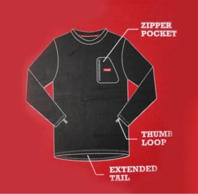 Wrangler Workwear Men's Size XL Moisture Wicking Waffle Thermal