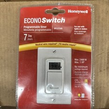 Honeywell Econo Switch RPLS730B 7-Day Programmable Timer Switch White NEW SEALED