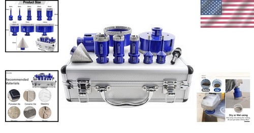 Professional 9-Piece Diamond Drill Bit Set for Precision Tile and Granite Tasks - Picture 2 of 9