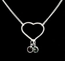 Birthstone Necklace Heart Mother Grandmother Wife Mom Mother's Day Gift Jewelry