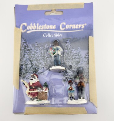 Cobblestone Corners Collectibles Christmas Village  Accessories 2 Pack 6 Figures