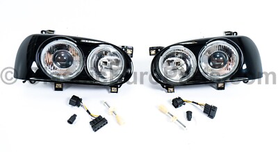 Dual round ellipsoid Euro Ecode headlight set for VW Golf Rabbit