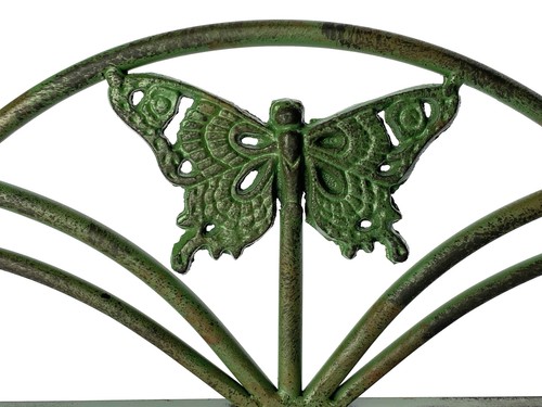 Panca Giardino Metallo Intemperie Patina Verde 120 CM 2 Posti Panca 96021 Retrò - Bild 6 von 9