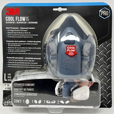 NEW 3M 7513PA1 Cool Flow P95 Half Face Respirator Large Exp. 2/25 ...