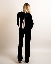 Velour Tracksuit with Bunny Ears in Black Easter Wear