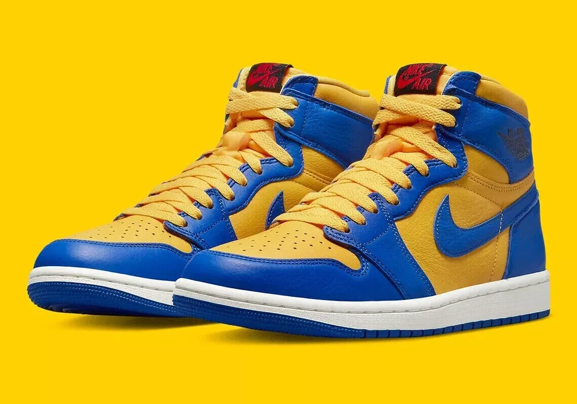 Air Jordan 1 Retro HI OG Women's Sz 11 Varsity Maize/Game Royal-Sail FD2596-700