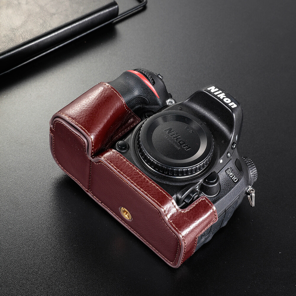 Handmade Nikon D610 Leather Camera Case Bag Half Body For Nikon D610