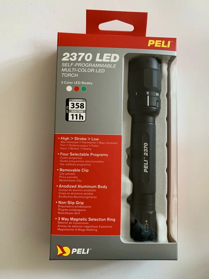 Peli 2370 LED Aluminium Taschenlampe 190m Reichweite Wasserdicht IPX7 358lm NEU