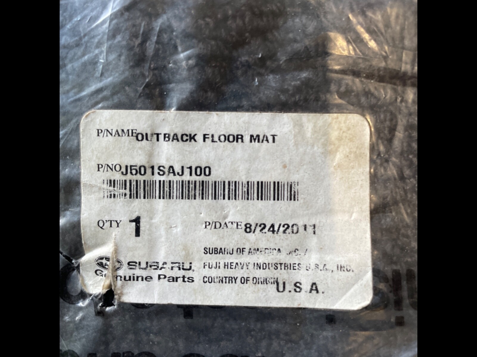 OEM 20102014 Subaru Legacy Outback All Weather Floor Mats Rubber NEW