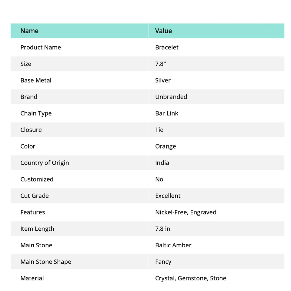 Unique Baltic Amber, Honey Topaz Gemstone 925 Sterling Silver Bracelet 7-8" c802 - Image 2 of 4