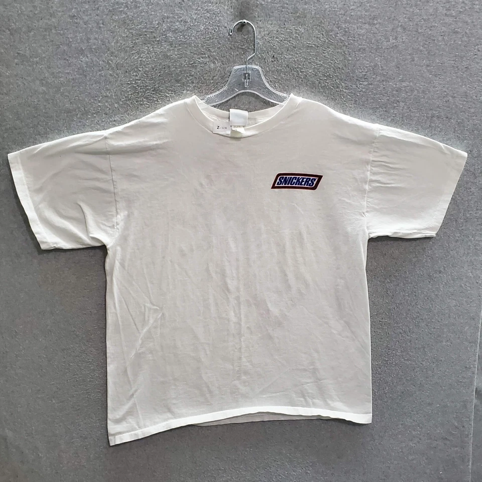 Camiseta Masculina Vintage Snickers 2XL Gráfica Branca Planeta Marte Ponto Único - Imagem 3 de 4