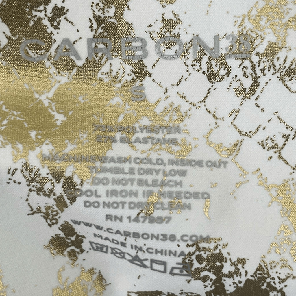 Carbon38 white gold metallic snake print leggings… - image 5