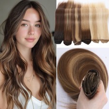 100% Clip in Human Hair Extensions Remy Hair ...