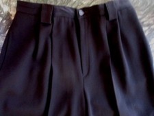 VTGE DANA BUCHMAN DRESS TAPERED PANTS 100 WOOL DARK BROWN  SIZE 14 NWOT