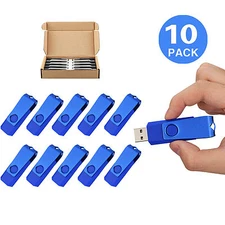 USB 2.0 10PCS 1GB 2GB 4GB 8GB 16GB 32GB Flash Drive Metal Non-Slip Swivel Memory