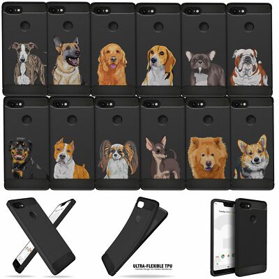 For [Google Pixel 3A XL] Case with Dog Designs Slim Black Flexible TPU Cover